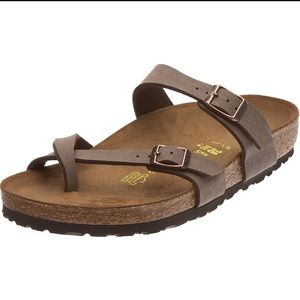 Mocha BIRKENSTOCK MAYARI SANDALS Worn